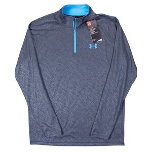NWT Under Armour Mens S Heat Gear 1/4 Zip Pullover Shirt Gray LS Lightweight